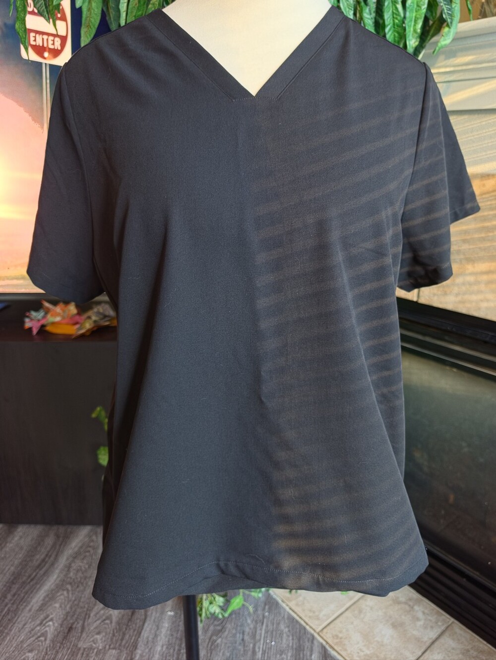 Jaanuu Black V-Neck Scrub Top